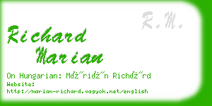richard marian business card